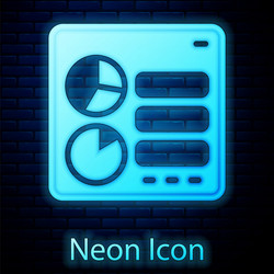 glowing neon computer api interface icon isolated vector image