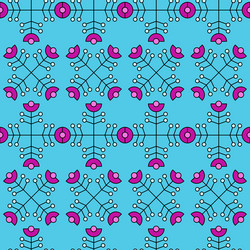 Seamless pattern with abstract flowers vector