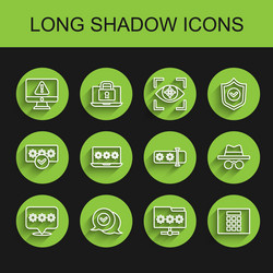 set line password protection check mark in speech vector image