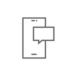 touch screen phone with message line icon vector