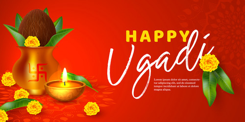 ugadi holiday poster or babber Vector Image