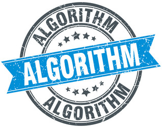 algorithm round grunge ribbon stamp vector image