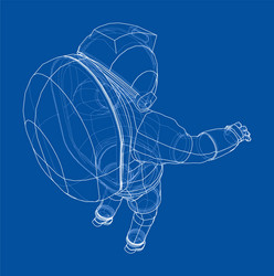 astronaut concept rendering 3d vector image