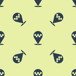 blue map pointer with taxi icon isolated seamless vector image