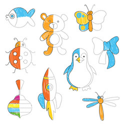 connect the dots and finish drawing dot vector image