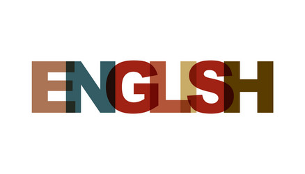 english phrase overlap color no transparency vector image