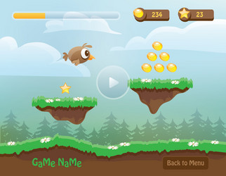 Game UI Elements & Icons vector image