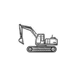 Hand Drawn Excavator Sketch Vector Image
