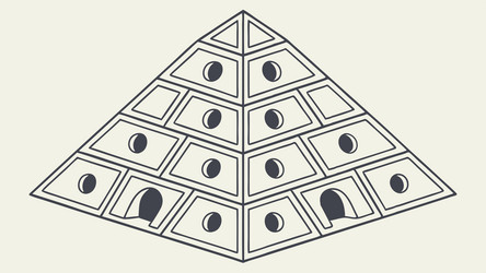 isometric layered pyramid structure geometric vector image