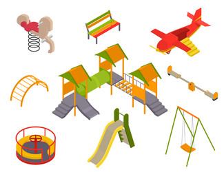kid playground elements 3d icon set isometric view vector image