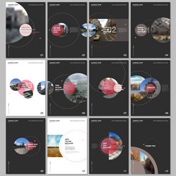 minimal brochure templates with circle elements vector image
