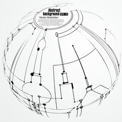 point and curve constructed the sphere wireframe vector image
