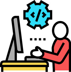 programmer coding and development color icon vector image