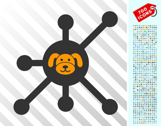 puppycoin node flat icon with bonus vector image