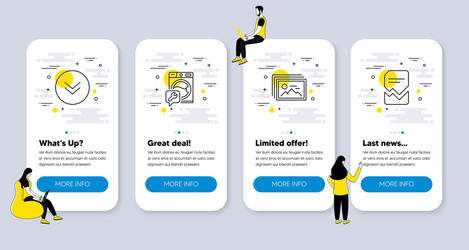 set business icons related to scroll vector image
