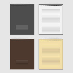 set of open and closed spiral notepad vector image