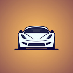 White concept car icon front view Royalty Free Vector Image
