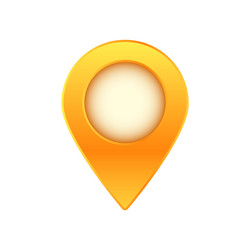 bright yellow map pin icon with gradient vector image