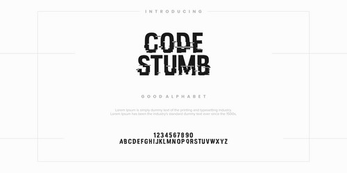 code stumb abstract alphabet fonts vector image