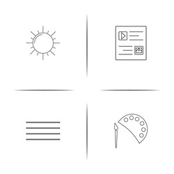 creative process and design simple linear icons vector image