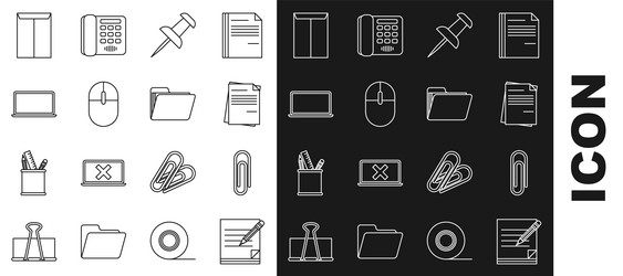 set line blank notebook and pencil with eraser vector image