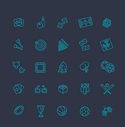 Simple set of games related line icons vector