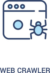 web crawler concept 2 colored icon simple line vector