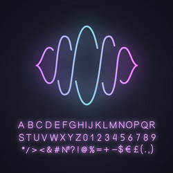 Abstract soundwave neon light icon sound audio vector