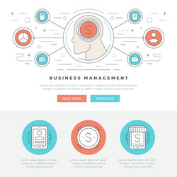 flat line business concept web site header vector image