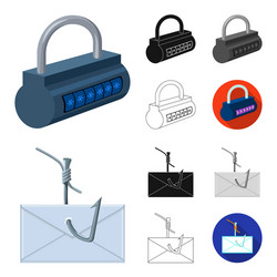hacker and hacking cartoonblackflatmonochrome vector image