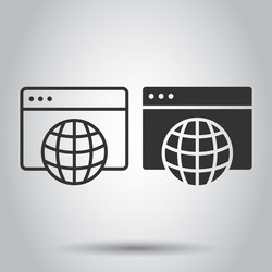 website domain icon in flat style global internet vector image