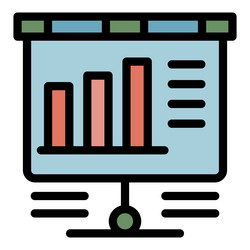 Banner graph chart icon color outline vector