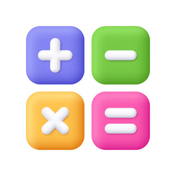 calculator math device square buttons vector image