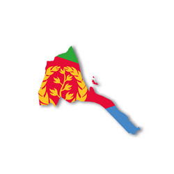 eritrea national flag in a shape of country map vector image