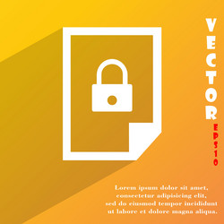 file locked icon symbol flat modern web design vector