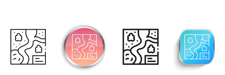 geography icon thin linear regular and button vector image