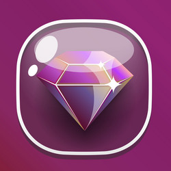 glass button diamond for game interface vector image