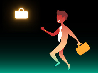 go to work composition in gradient style vector image