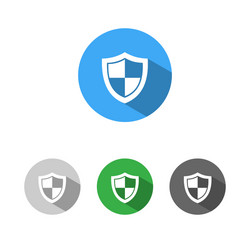 High security shield icon with shade on colored vector