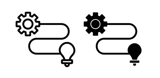implementation icon set business execute vector image