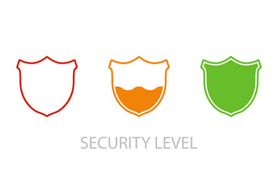 Loading security concept levels icons vector