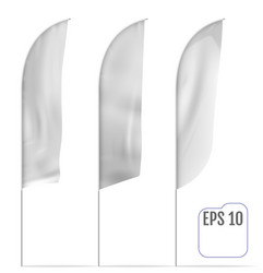 Realistic white banner flags 3d mockup Royalty Free Vector
