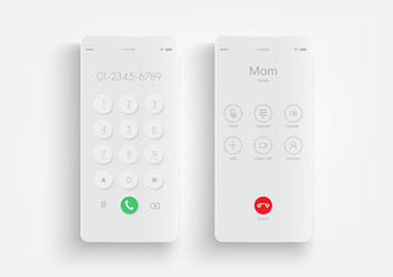 phone screen call mockup mobile device interface vector