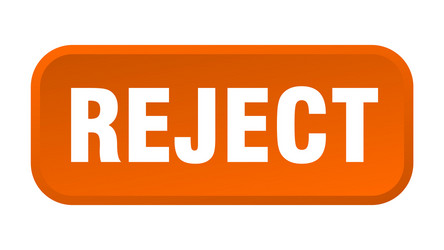 reject button square 3d push vector image