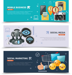 social media horizontal banners vector