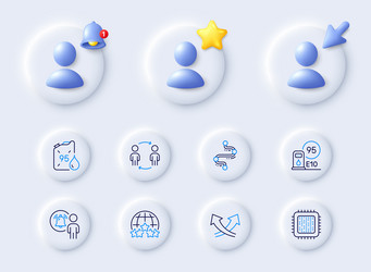 timeline workflow and user notification line vector image