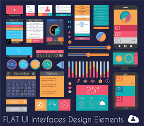 ui flat design elements for web infographics vector image