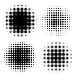 Abstract halftone circle shapes set vector