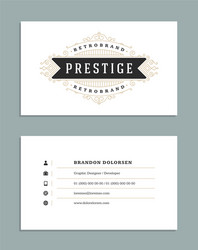 business card vintage ornament style and luxury vector