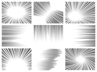 Comic line effect radial and horizontal speed vector